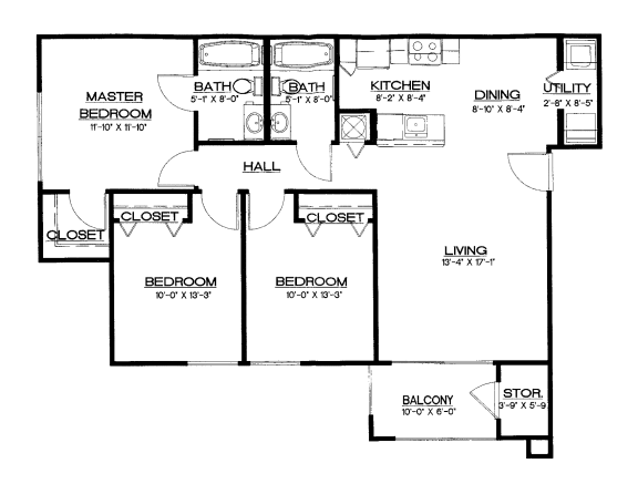 Floor Plans of Cedar Forest Apartments in Tampa, FL